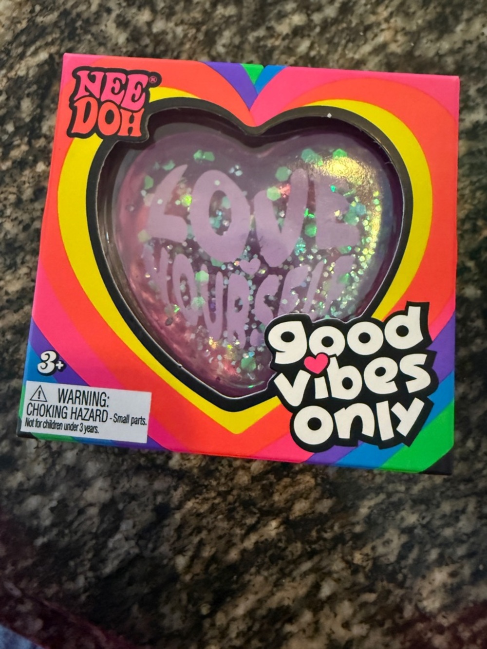 NeeDoh Heart Stress Ball Nee Doh Purple Love Yourself - Good Vibes Only